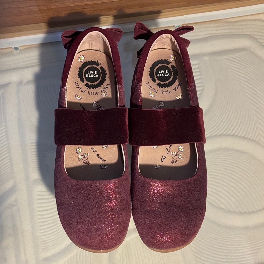 Livie & Luca Velvet Maroon Dress Shoes Size 3